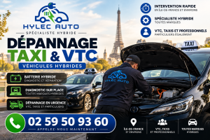 Dépannage taxi et VTC hybrides en urgence avec Hylec Auto